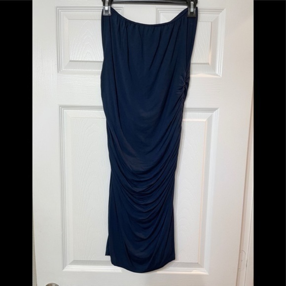 Kim+ Kai strapless ruching side dress navy - Picture 2 of 3